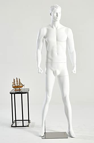 M26-6 Mann weiß schöner komplett geformter Kopf Männliche Schaufensterpuppe stehend schwarz oder weiß matt Schick und Elegant