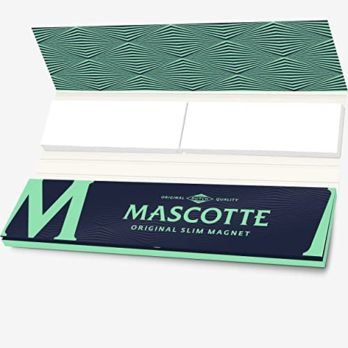 Mascotte® Original Slim Combi 34 x 26 Heftchen | Longpapers mit Tips | Schmal und Dünn Zigarettenpapier mit Magnetverschluss | 884 Blättchen und Tip