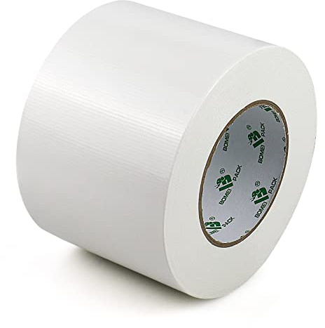 BOMEI PACK Universal - Ruban Adhésif Toilé Blanc, Heavy Duty Duct Tape 100MM x 50M pour les travaux de réparation, fixation, de scellage, d'étiquetage et de rénovation