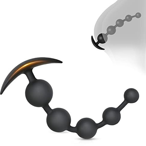 2023-Neu Analplug Buttplug Analkugeln Analkette,mit 5 Anal Beads,Anal Dildo Anal Plug,Anal Spreizer Anus Masturbator,Butt plug Anal Hook,SM Analspielzeuge Anal Toy,Sex Spielzeug Beide (L，5 Beads)