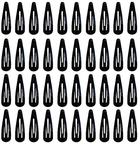 DAZISEN 40 Pack Hårklipp För Flickor Metal Snap Kids Barrettes Kvinnors Hårtillbehör, Färgglada Godis Härlig Enkel Frisyr Klipp，Svart