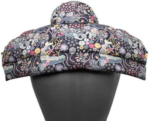 Coussin épaules et nuque avec col aux graines de colza - sous l´océan - Coton Bio - coussin thermique Coussin aux graines