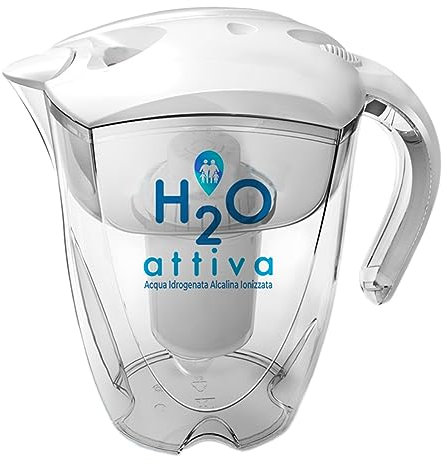 H2O Activa | Jarra filtrante – Agua hidrogenada, alcalina, ionizada purificada naturalmente pH alto | 1 filtro de larga duración sistema de filtración multietapa | Tritan BPA Free – 3,5 litros de