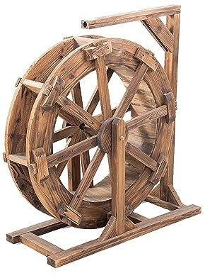 Fuente de rueda de agua de madera,fuente de rueda de agua retro,fuente de estanque independiente,circulación de piscina,para pecera,estanque,patio,rocalla o decoración de jardín,20/30/50/60/80/90 cm (
