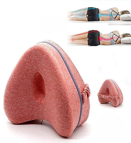 Smoothspine, Smoothspine Alignment Pillow - Relieve Hip Pain & Sciatica, Pillow for Improved Leg, Enjoy Quality Sleep, Leg Pillows for Side Sleepers for Relieving Leg, Back, Knee Pain, (Pink)