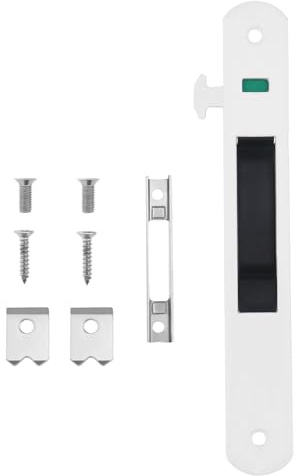 YINETTECH Portes et Fenêtres Coulissantes ensemble Serrure de Porte Coulissante en Verre Support en U Remplacement de Porte Coulissante Fenêtre Mobile Crochet de Porte Serrure, Blanc