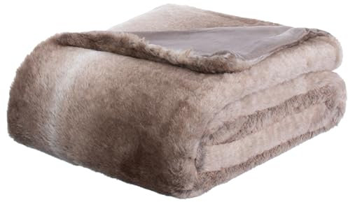 Brandsseller Decke Fellimitat Sofadecke Kuscheldecke Wohndecke weich ca. 150 x 200 cm - braun