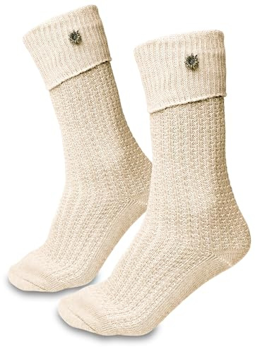 Steigenhöfer Manufaktur Trachtensocken Herren und Damen Lang – Klassische Kniebundstrümpfe im Zopfmuster – Oktoberfest Strümpfe aus Baumwolle für Männer & Frauen