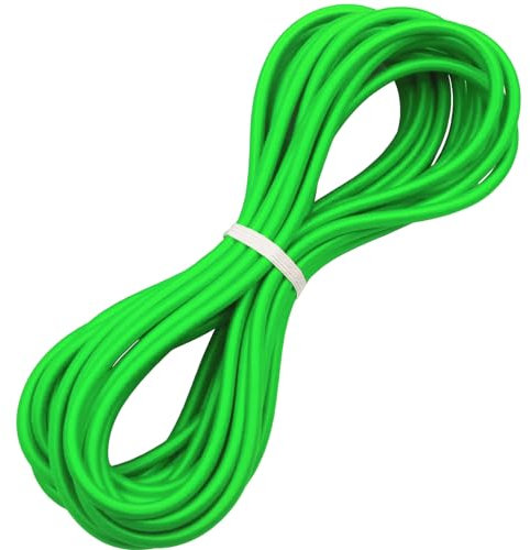 Huouo 1/4 Elastic Bungee Shock Cords, 25 Feet Marine Grade Kayak Heavy Stretch String Rope & Tie Down Trailer Straps for DIY Projects Green