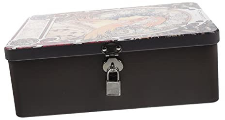 MAGICLULU Kasten Aufbewahrungsbox Aus Weißblech Dekoratives Blechetui Schreibtische Perlen-blechdose Schatzkiste Schmuck-aufbewahrungsbox Keksdose Jahrgang Kindersicherung