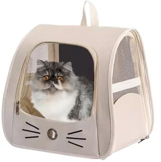 Galatée Katzenrucksack, Hundeträger -Rucksack Zum Wandern, Reisen, Camping, Tragbarer Haustier -Rucksack, Ideal Für Kleine Tiere Und Welpen(Braun)