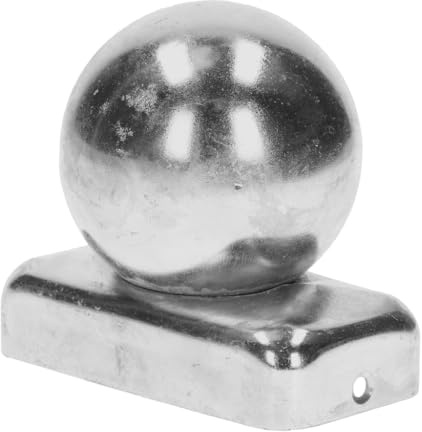 Pfostenkappe rechteckig mit Kugel 50 mm für Zaunpfosten 80x40 mm | Verzinktem Stahl | Pyramiden Form | Abdeckkappe für Holzpfosten | 1 Stück | Pfahl Pfosten Schutzkappe Schutzhaube Pfostenabdeckung