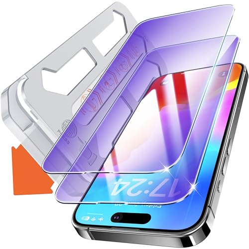 Tentoki für Panzerglas iPhone 14 Pro Max (6,7 zoll) Schutzfolie Anti-Blaulicht, 2.5D vollständige Abdeckung 9H+ Displayschutz, Reduzieren Sie die Ermüdung der Augen [Augen schützen] [HD klar] 2 Stück | Schutzfolie 2.5D Vollständige Abdeckung 9H+ Displayschutz, Reduzieren Sie die Ermüdung der Augen, Augen Schützen, 6,7 Zoll