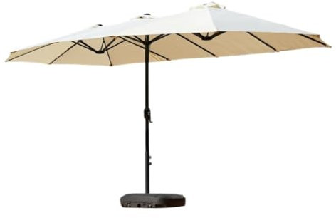 Marktschirm Sonnenschirm Sonnenschirme im Freien Doppelseitiger 14,9 Fuß Terrassenschirm Mit Sockel Outdoor Market Extra Großer Regenschirm Mit Kurbel Für Terrassenrasen Gartenschirm Terrassenschirm(C