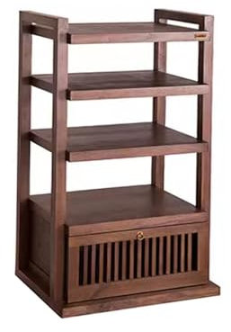 Pie para Altavoz Estante de Audio, gabinete amplificador, estante amplificador, gabinete de sonido, estante de colocación profesional de madera maciza con cajón, gabinete de sonido Soportes de Altavoz