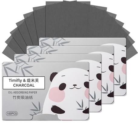 4 hojas de Papel Secante para absorber la grasa, 400 unidades de Papel Secante para el rostro para el cuidado de la piel grasa, hojas naturales que absorben la grasa para mujeres y hombres(negro)