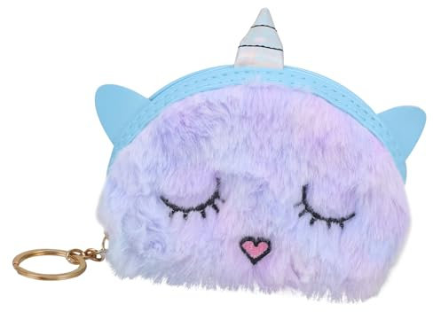 GALPADA 2stücke Plüsch Einhorn Münzbeutel Für Damen Süßes Portemonnaie Blush-Farbe Für Reisen Shopping Kosmetik Vielseitig Einsetzbar Als Make-up-Tasche Oder Geldbörse Für
