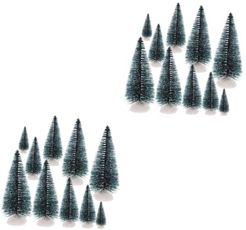 IMIKEYA 20 STK Mini-Weihnachtsbaum Künstliche Mini-kiefern Kleiner Weihnachtsbaum Mini-schneefrostbäume Miniatur-weihnachtsbaumfiguren Weihnachtstischschild Puppenhaus-Weihnachtsbaum Harz