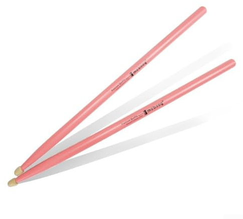 Baguettes de batterie en bois d'érable 5A 7A pour toutes les batteries - Différentes couleurs disponibles (5A rose)