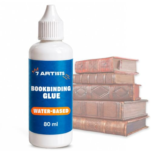 7 Artists Colla per Rilegatura Libri 80 ml – Colla per Rilegare, Riparare e Restaurare Libri | PVA Trasparente per Carta, Cartone, Album, Quaderni e Bookbinding