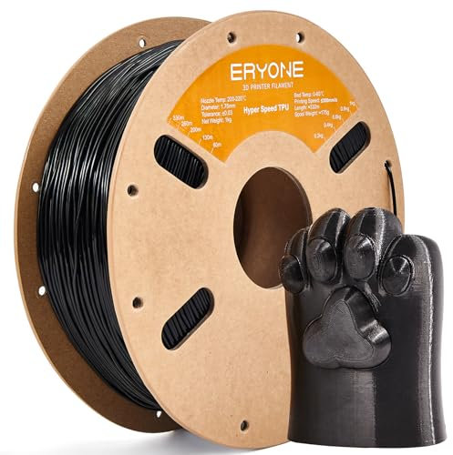 ERYONE High Speed Filament TPU 1.75mm +/- 0.03mm,3D-Drucker-Filament,Rapid TPU 95A Filament 30-300mm/s,Hyper Speed TPU passend für die meisten FDM-Drucker,1kg(2.2LBS)/Spule,Schwarz