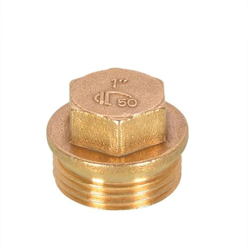 Pneumatische Sanitär-Messingrohrverschraubung Außen-/Innengewinde 1/8 1/4 3/8 1/2 3/4 1 Kupferverschraubungen Wasser Öl Gas Adapter-Stecker männlich mit Kappe-3/4