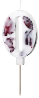 PartyDeco Bougie Anniversaire Chiffre pétale de Fleurs séchées - O