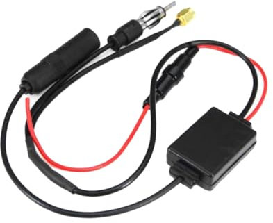 Angoily Amplificador De Señal De Antena FM para Vehículo Antena De Radio Instalación Color Negro