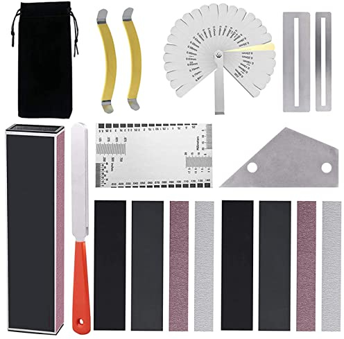 Eryue Reptool -Anzug 18 PCs Gitarren -Level -Bar -Kit -Level -Bar -Polierte Kits für Akustikgitarre E -Gitarren -Bass -Gitarrenzubehör -Zubehör -Wartungstools