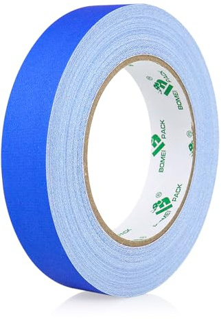 BOMEI PACK 1 Roll Blue Matte Cloth Gaffer Tape 24mm x 27m Non Reflective Duct Tape for Entertainment Theater Studio Photography Masking.DIY Craft Shaping Ducts Fixing Repairing