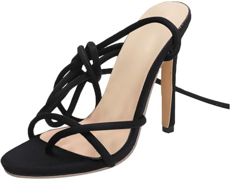 Generisch Sandales à lanières pour femme - Sandales à talons hauts - Escarpins - Chaussures de mariage élégantes - Sandales romaines - Sandales de plage - Sandales de loisirs - Chaussures d'été à