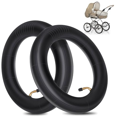 12 tums barnvagnsslang med vinkelventil 45°, 2 stycken 12 x 2 1/8 cykelslang för barnvagn, cykel, cykel, däck, trehjuling, balanscykel