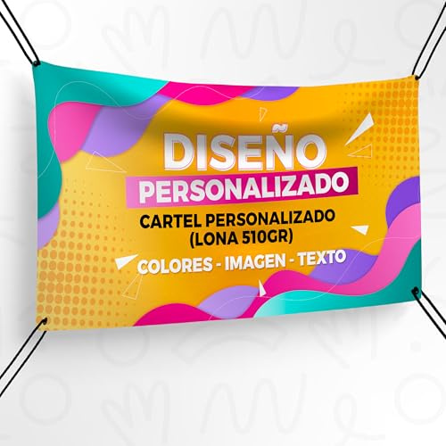 Pancarta personalizada - Cartel Personalizado para Exterior | Print Stamp Love, Lona personalizada PVC Resistente para Publicidad Exterior, Con ojales para fácil colocación (400x150cm)