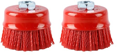 Hoite 2 Pcs Wire Brush, M14 Nylon Brush Drill, for Deburring, Rust Removal and Paint Removal, Metal Polishing Cleaning