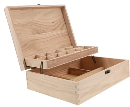 FYYYSLKX Joyero De Madera Con Cierres De Seguridad, Compartimentos Espaciosos, Almacenamiento Multiusos For Anillos, Pendientes, Collares, Relojes, Pulseras, Organizador De Viaje