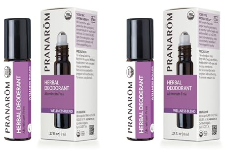 Pranarom - 2 Pack - Herbal Deodorant Roller 8ml EACH- Organic, Neutralizing Odor, All Natural Solution (2 Pack, Herbal)