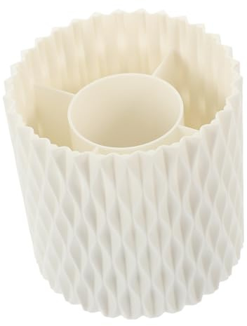 FRCOLOR Porte-pinceaux de Maquillage Rotatif Grand Format en Polypropylène Blanc Seau de Rangement pour Pinceaux Organisateur Bureau Polyvalent pour Accessoires Cosmétiques