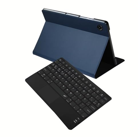 SILVERHT Funda con Teclado Bluetooth y touchpad para Samsung Galaxy Tab A11+/A9+ 11 con Soporte Ajustable (Azul)