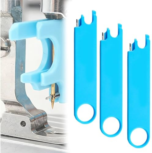 Jack Quick Threading Device for Sewing Machine, Multifunctional Needle Threader, Automatic S-Ewing Aid, Prevent Hand Pricking, Home Quilting Use for Clothing Craft Alterations Tailors (3Pcs)
