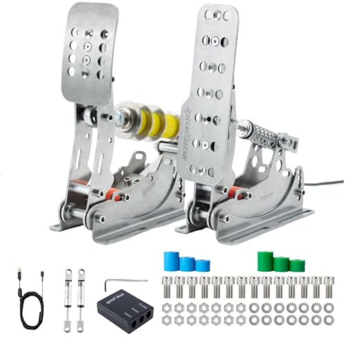 Simjack UT Sim Racing Pedales para simulador de Carreras para PC con célula de Carga de 200 kg Pedal de Freno Sensor de presión Pedal hidráulico HE (UT-P2-H2)