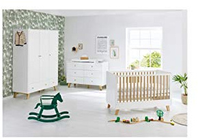 Pinolino Babyzimmer-Kinderzimmerset Pan extrabreit groß, mitwachend, designed in Germany, weiß