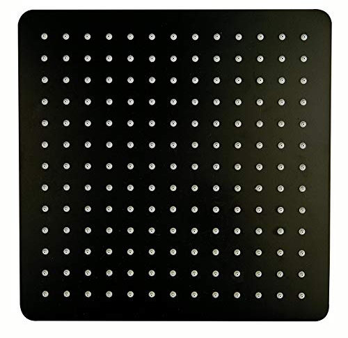 BERNSTEIN XXL-Regendusche 30x30 cm Edelstahl-Duschkopf DPG2005 Schwarz superflach Kopfbrause Regenduschkopf mit Anti-Kalk-Düsen