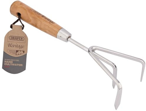 Draper Heritage 99026 Stainless Steel Hand Cultivator with Ash Handle