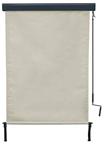 HWC-F42 - Toldo Vertical para Exteriores, protección UV 50, Tela 250 x 100 cm, Color Crema y Beige