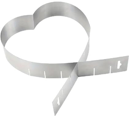 Größenverstellbare Herzbackform, Herzform Backen, Valentinstag, Geschenk für die Liebsten, 4 Größen – Rostfreier Edelstahl, 15-28 cm, Herz, Herzförmige Form