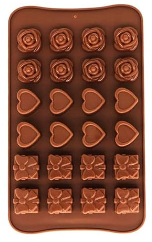 Selecto Bake Silicone Chocolate Mould, Non-Stick Baking Mold Silicone Molds for Chocolate Candy Jelly Ice Cube Sweet Moulds for Valentine Christmas