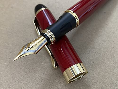 Rhapsody Jinhao x450 Füllfederhalter, 0,5 mm, mittelfeine Spitze, Rot + schwarze Linien