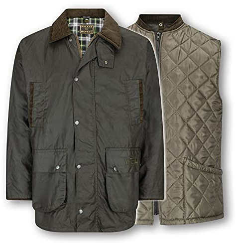 WALKER AND HAWKES - Vax 3-i-1 grönjacka för män, Oliv, 3XL