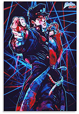 GNKIO Poster mural sur toile Motif anime JoJo Jotaro Kujo 20 x 30 cm