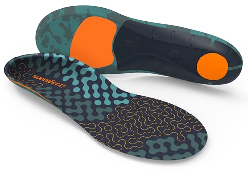 Superfeet Run Cushion High Arch Insoles - High Arch Support - Trim-to-Fit Inserts for Running Shoes - Professional Grade - 9.5-11 Men / 10.5-12 Women
